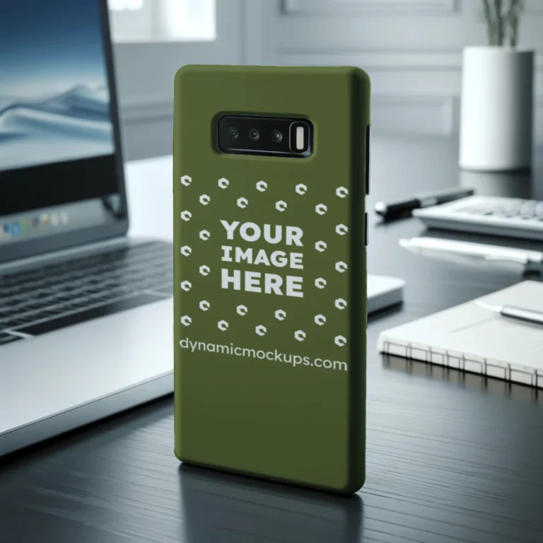 Samsung Olive Green Phone Case Mockup Template
