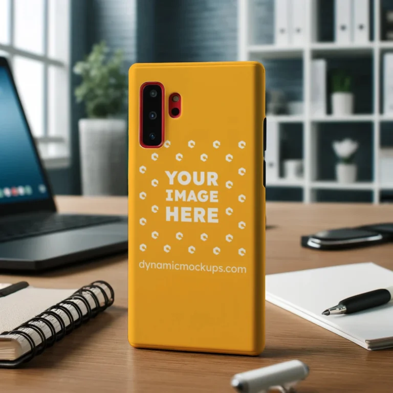 Samsung Orange Phone Case Mockup Template