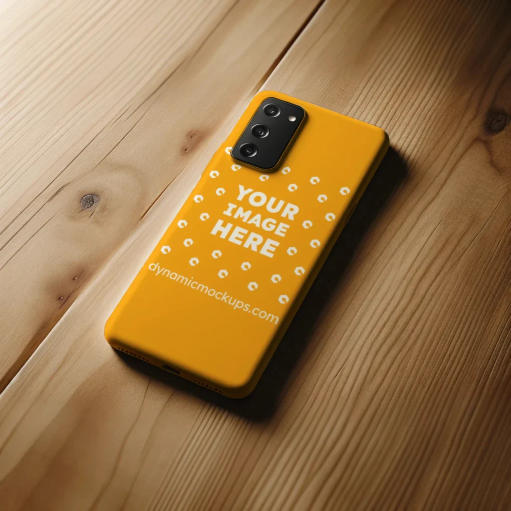 Samsung Orange Phone Case Mockup Template