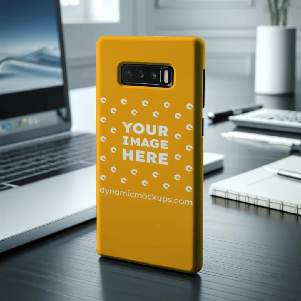 Samsung Orange Phone Case Mockup Template