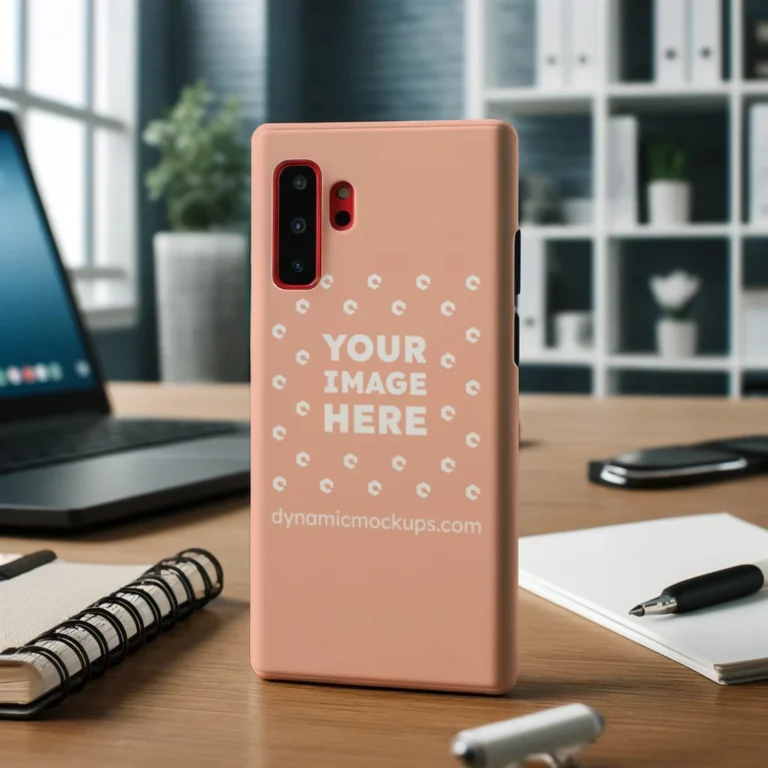 Samsung Peach Phone Case Mockup Template