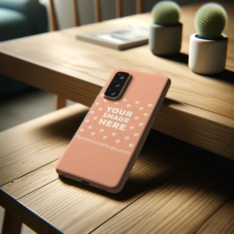 Samsung Peach Phone Case Mockup Template