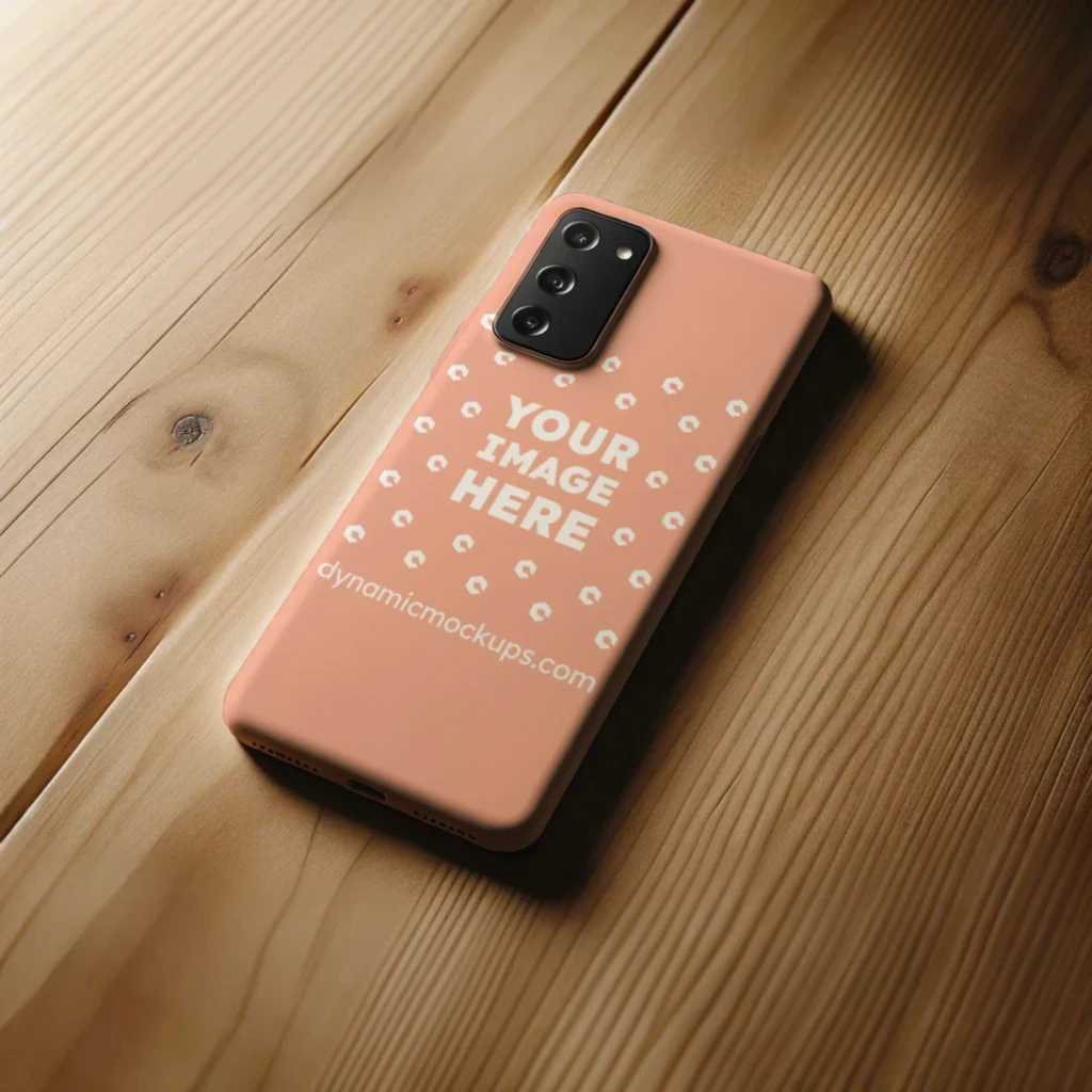 Samsung Peach Phone Case Mockup Template