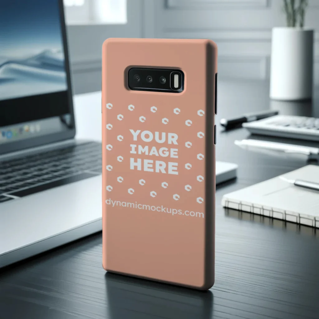Samsung Peach Phone Case Mockup Template