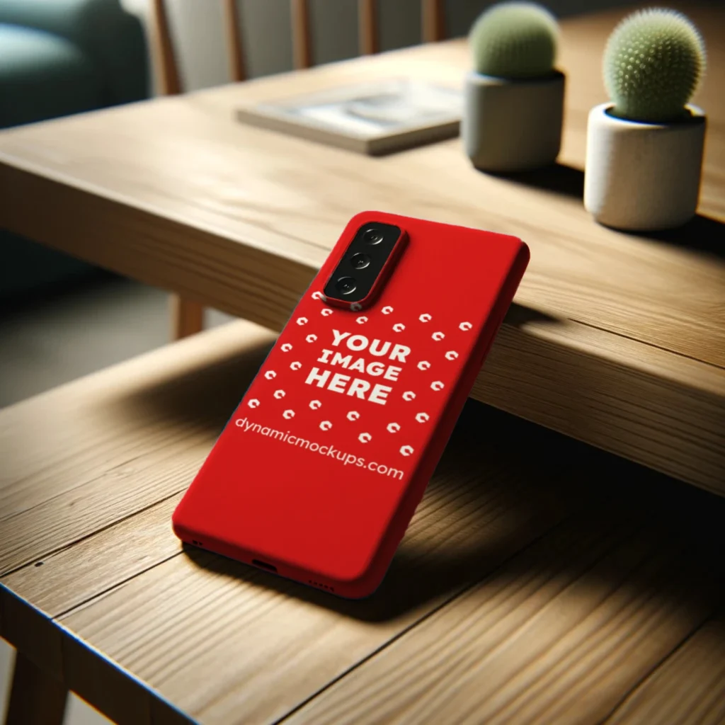 Samsung Red Phone Case Mockup Template