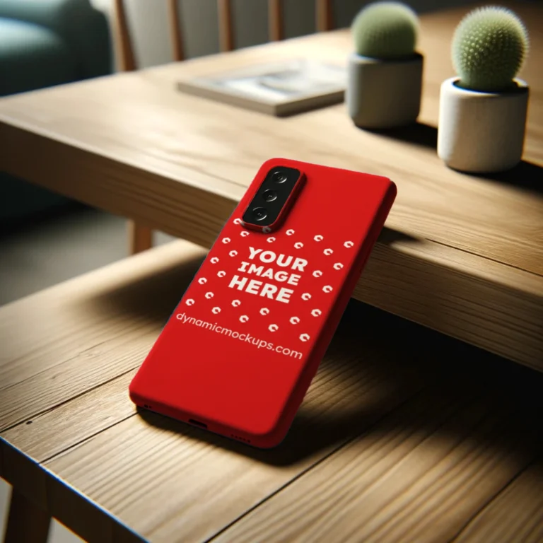 Samsung Red Phone Case Mockup Template