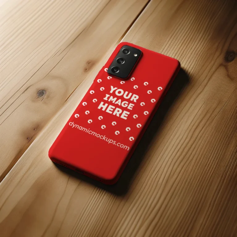 Samsung Red Phone Case Mockup Template
