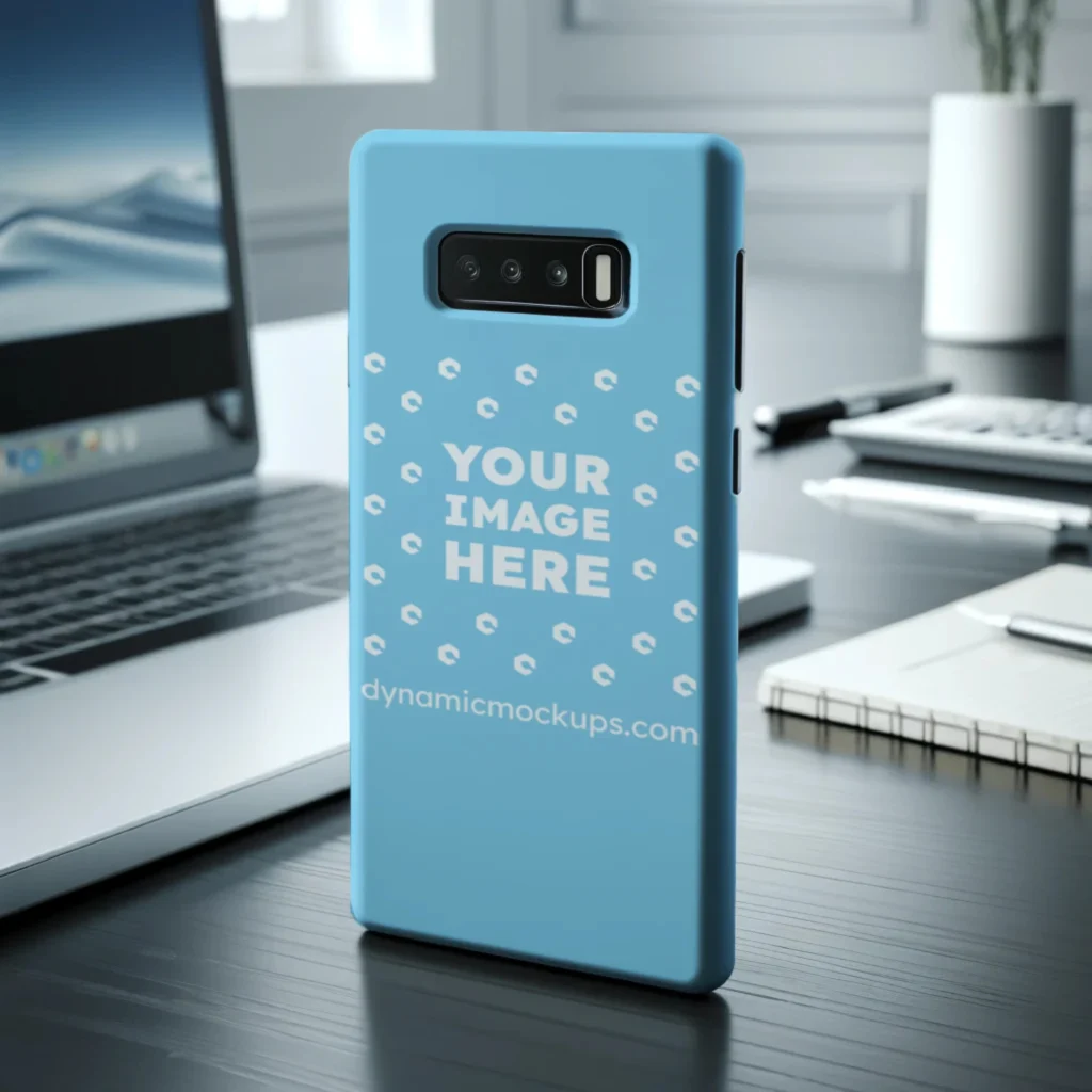 Samsung Sky Blue Phone Case Mockup Template