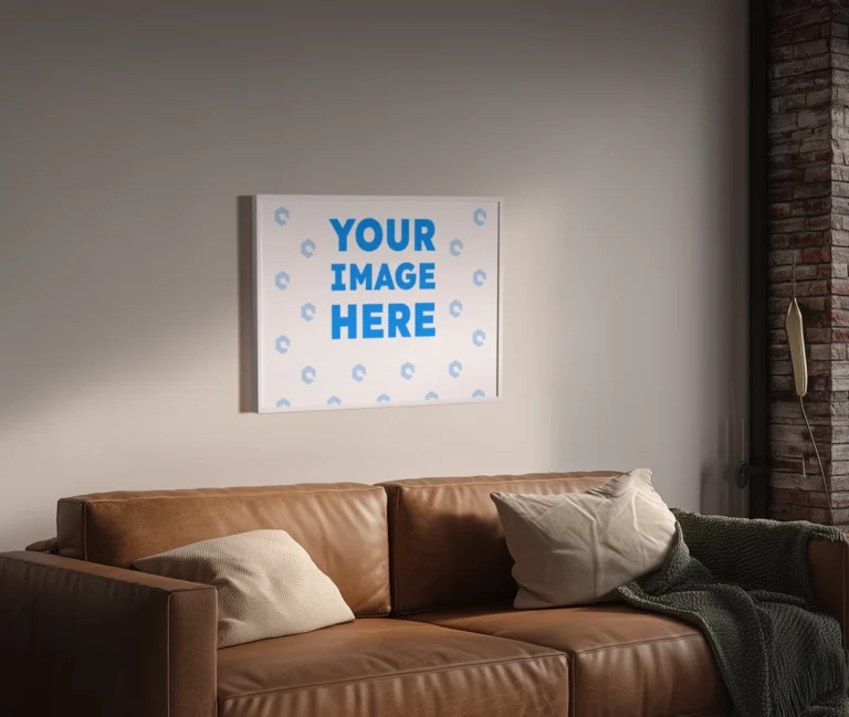 Living Room Frame Wall Art Gallery Mockup Template