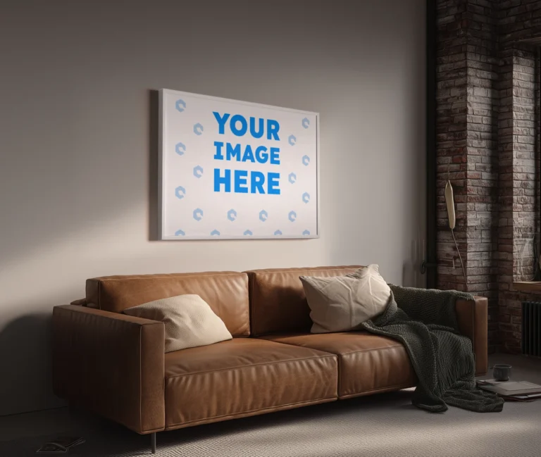 Living Room Frame Wall Art Gallery Mockup Template