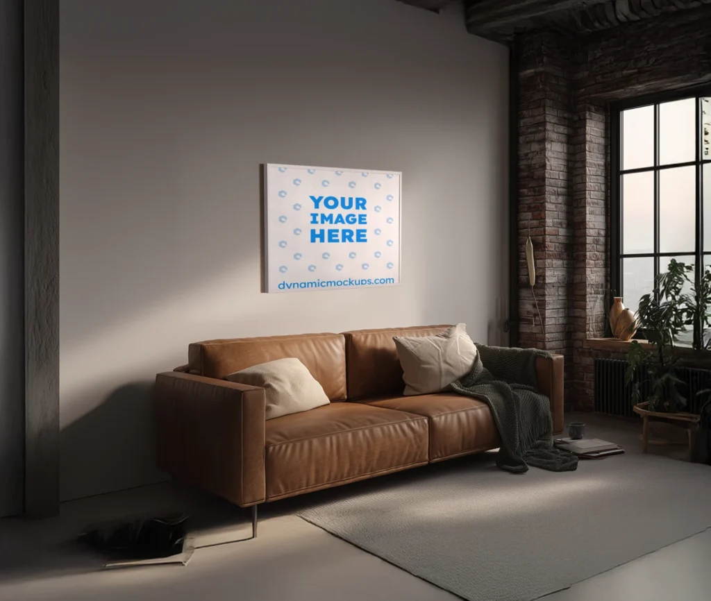 Living Room Frame Wall Art Gallery Mockup Template