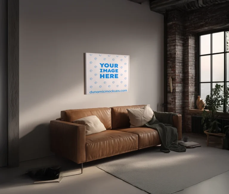Living Room Frame Wall Art Gallery Mockup Template