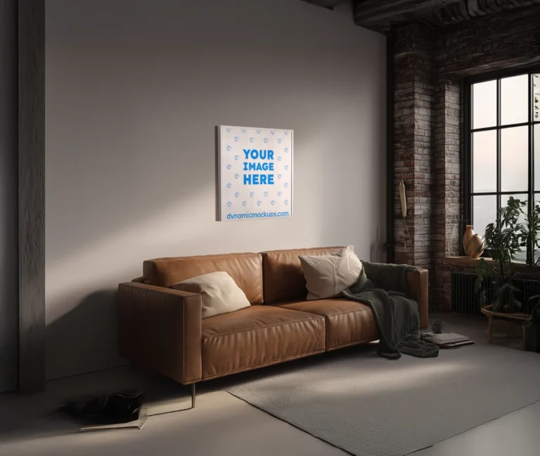 Living Room Frame Wall Art Gallery Mockup Template