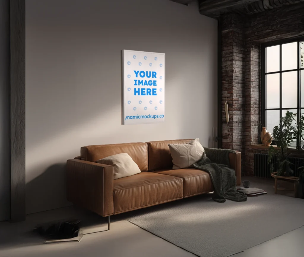 Living Room Frame Wall Art Gallery Mockup Template