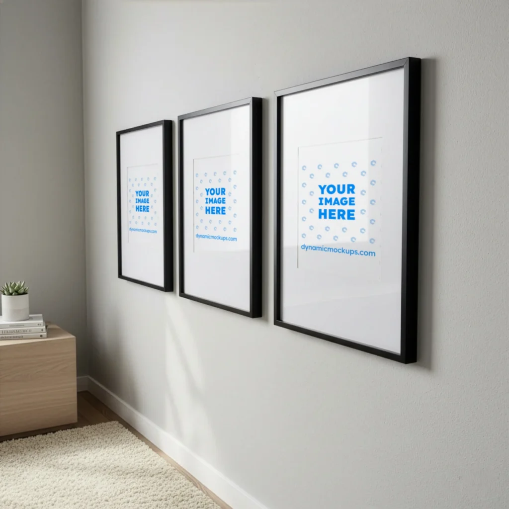 Living Room Frame Wall Art Gallery Mockup Template
