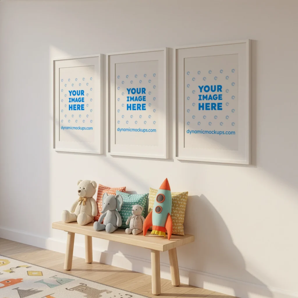 Living Room Frame Wall Art Gallery Mockup Template