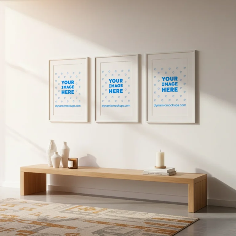 Living Room Frame Wall Art Gallery Mockup Template