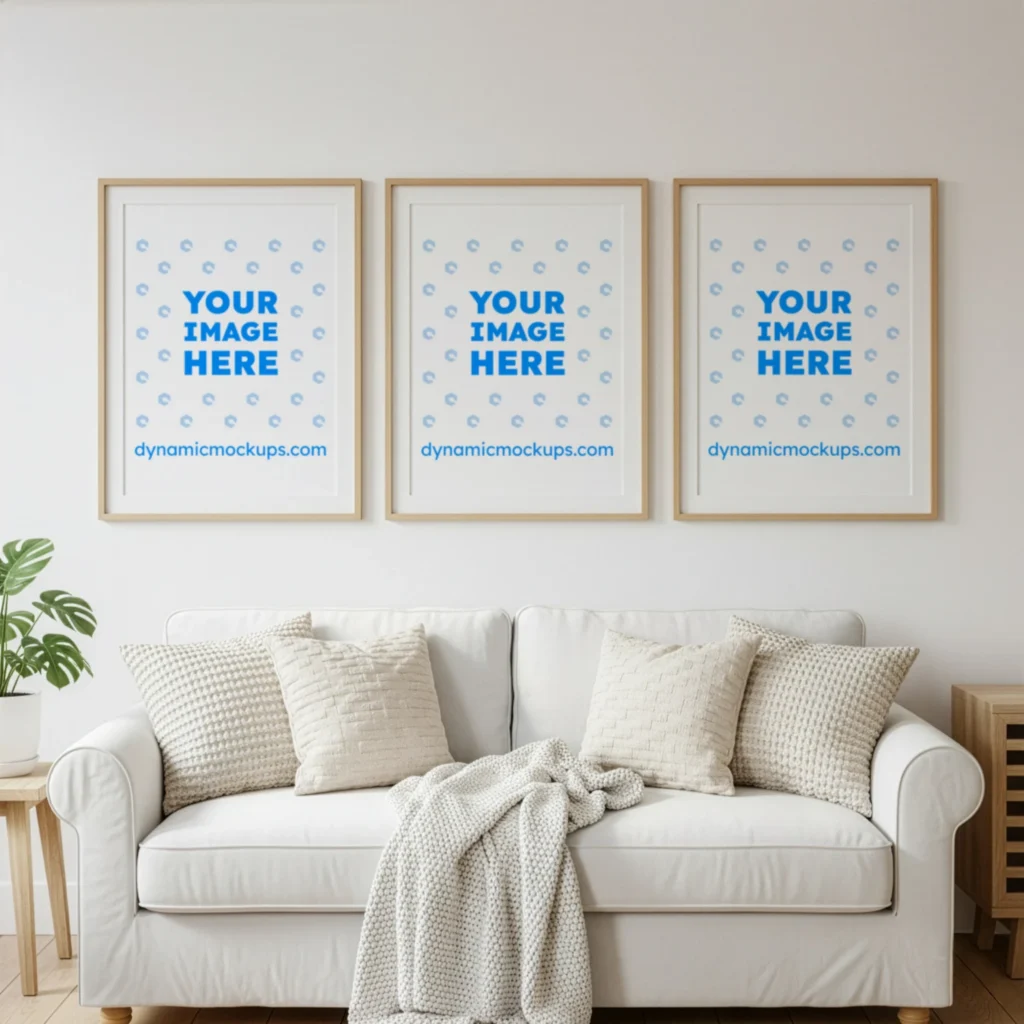 Living Room Frame Wall Art Gallery Mockup Template