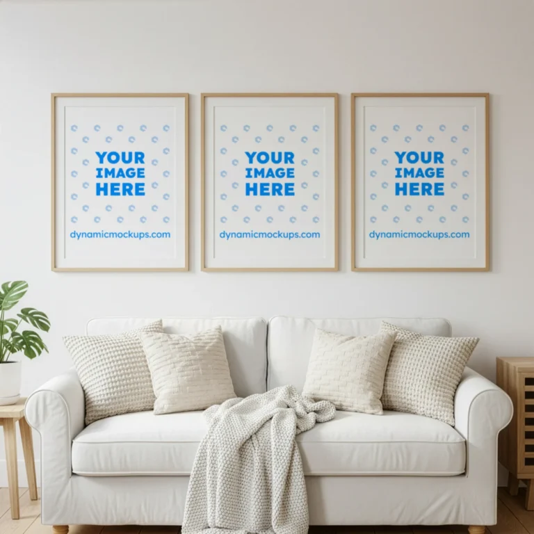 Living Room Frame Wall Art Gallery Mockup Template