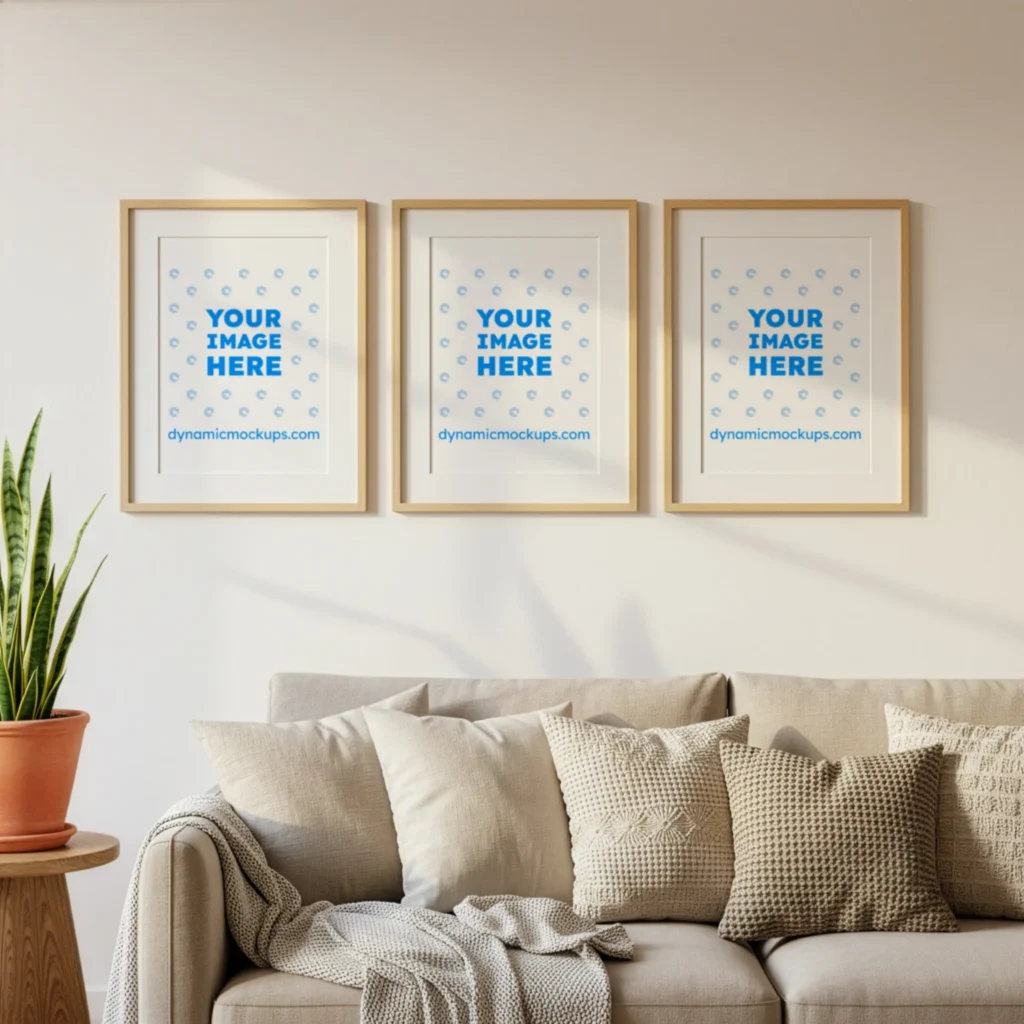 Living Room Frame Wall Art Gallery Mockup Template