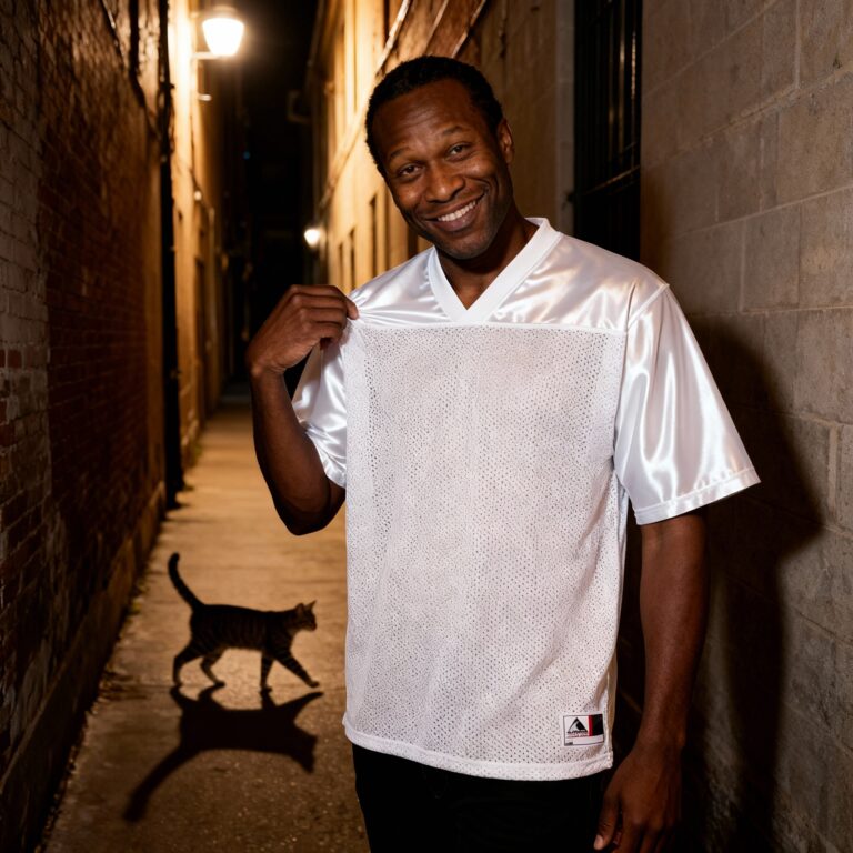 Adult Black Man Wearing Augusta Sportswear Men’s Stadium Replica Football Jersey – 257 Mockup Template