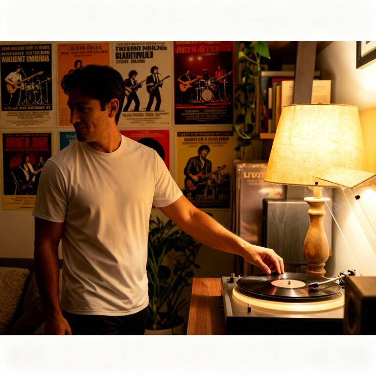 Young Hispanic Man Wearing AllPro Men’s Pro-Lock Performance T-Shirt – 48000 Mockup Template