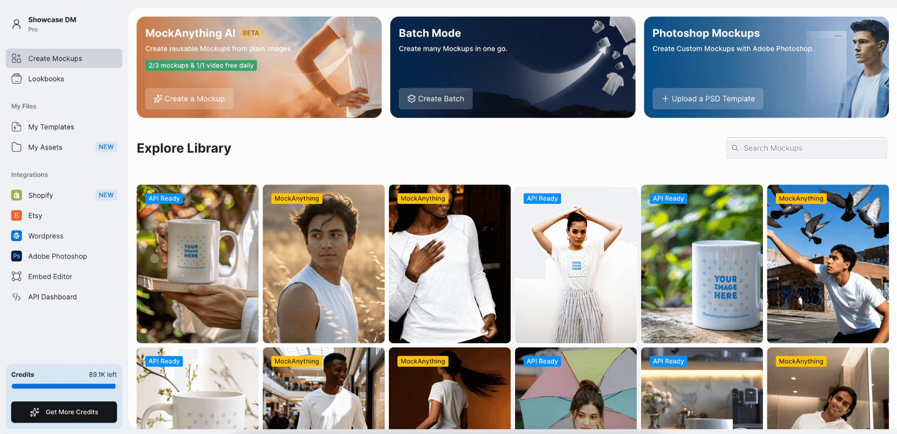 Bulk mockup generator interface