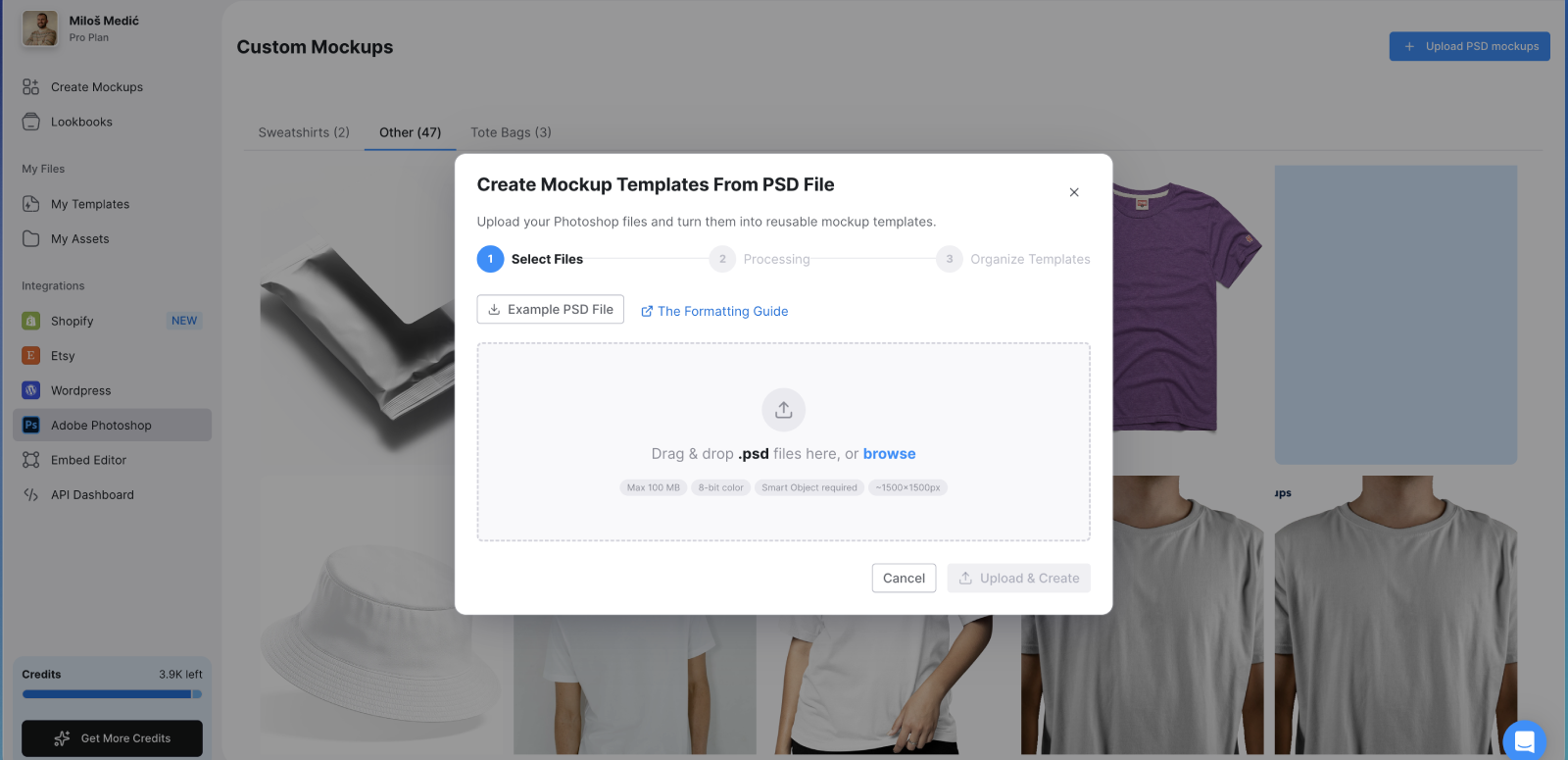 Custom PSD mockup templates
