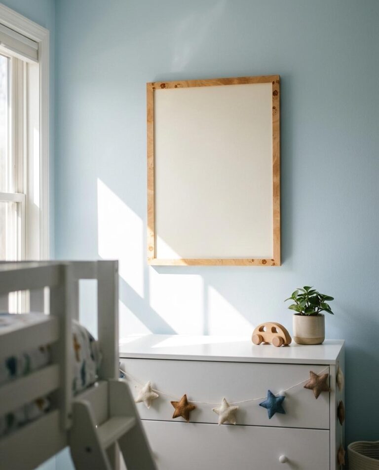 Nursery Frame Mockup in a Sunlit Kids’ Bedroom