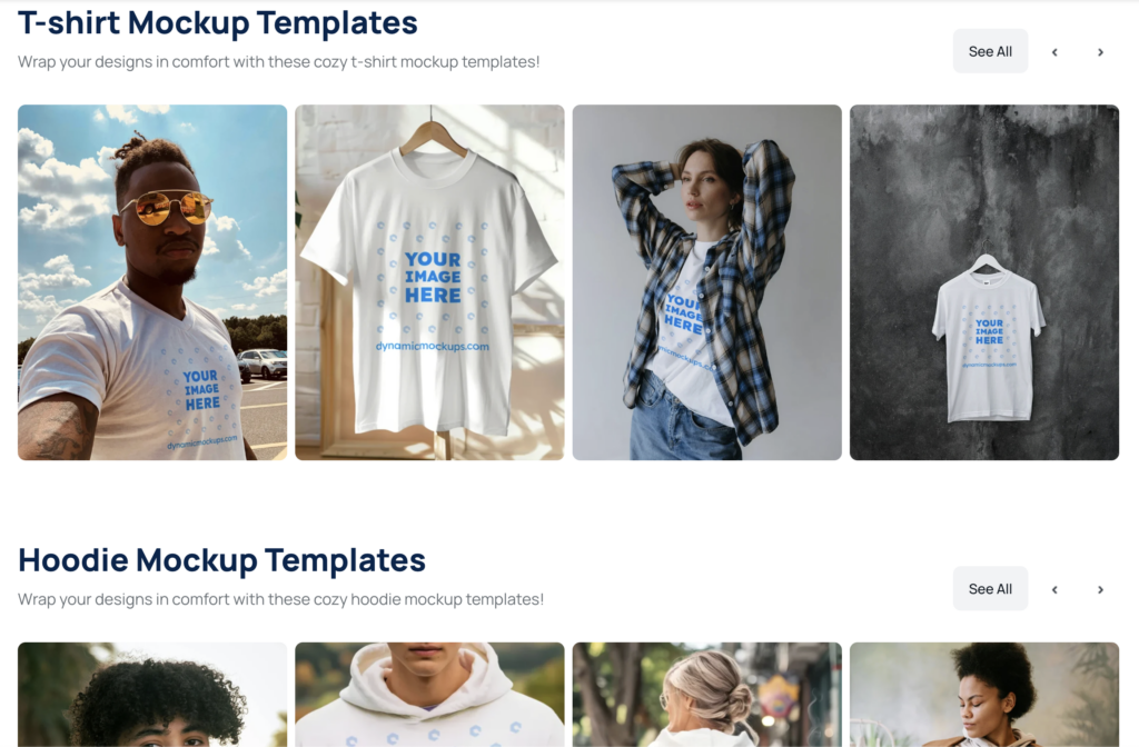 Dynamic Mockups template database and public library