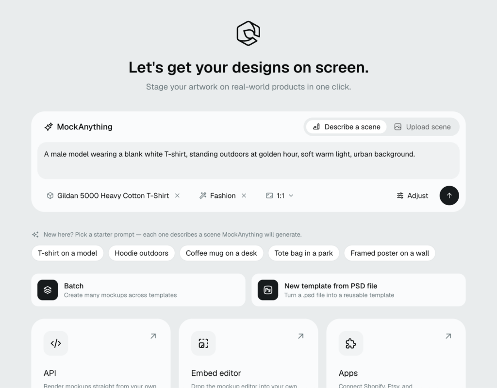 Dynamic Mockups MockAnything AI create from prompt