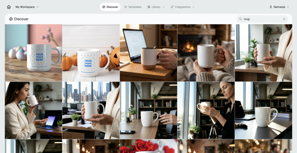 Discover area in dynamic mockups