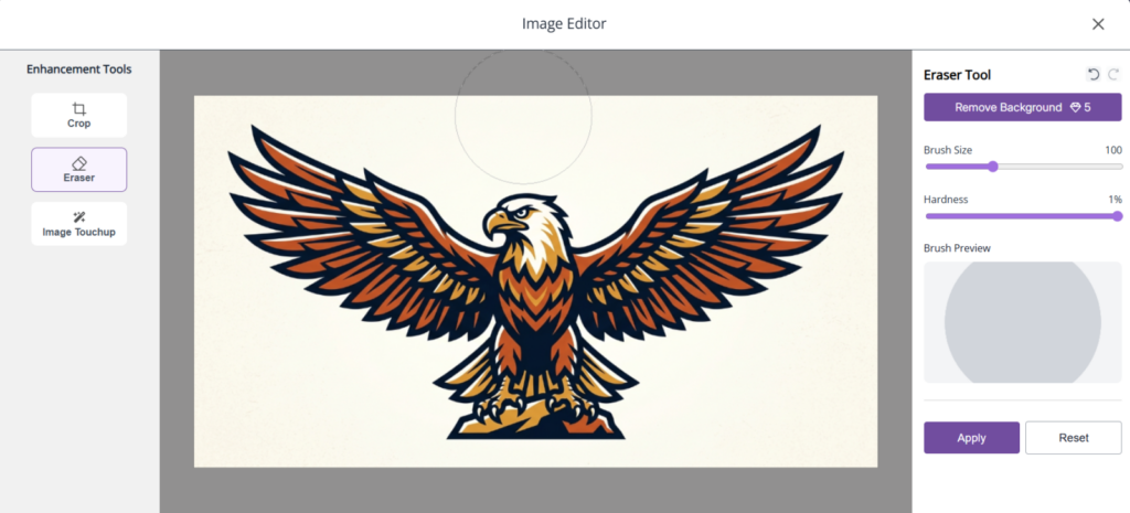 Removing background from the design using OneKlik DTF