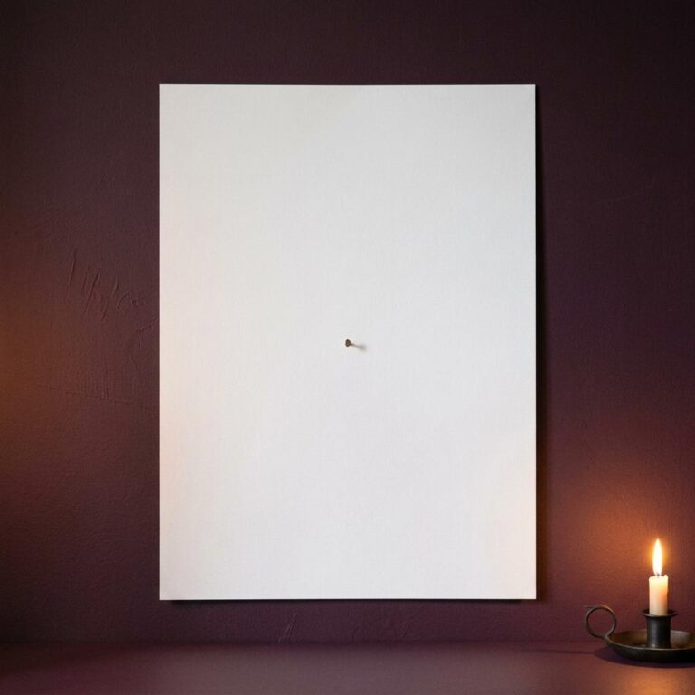 Dark Romantic Poster Mockup on a Deep Plum Candlelit Wall