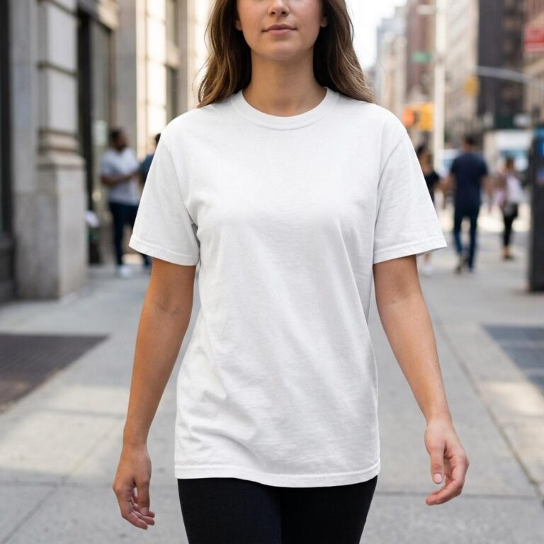 Comfort Colors 1717 T-Shirt Mockup - Candid Urban Lifestyle Shot