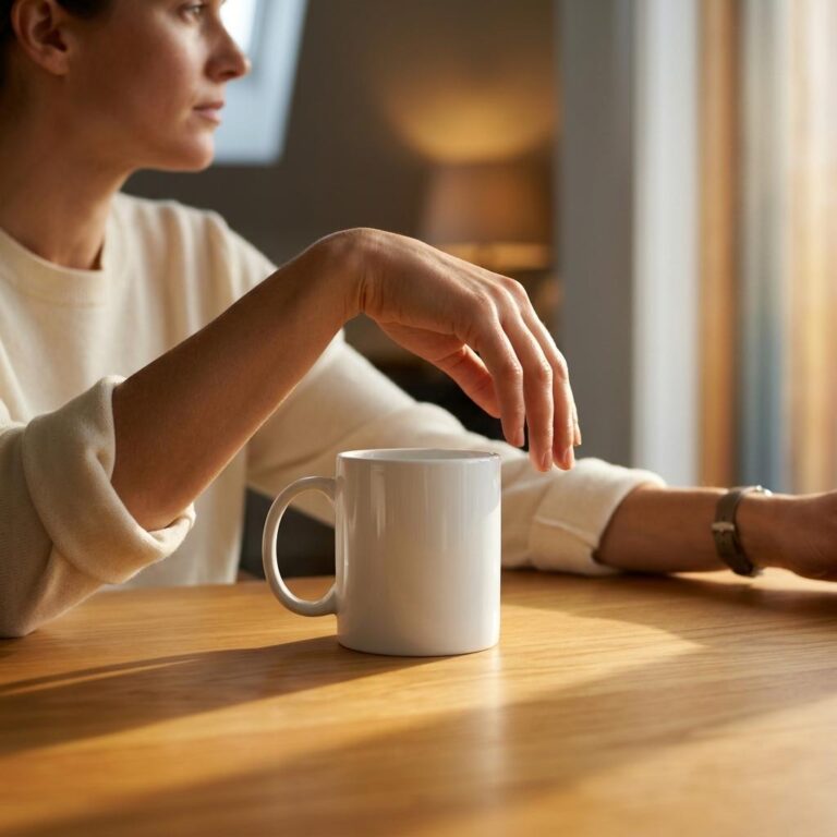 Cozy Morning Coffee Mug Mockup with Warm Home Light