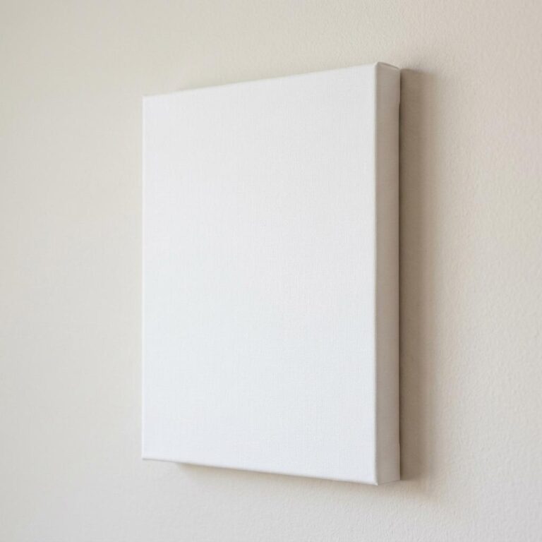 Gallery Wrapped Canvas Mockup - 5×7 Portrait on a Warm Neutral Wall