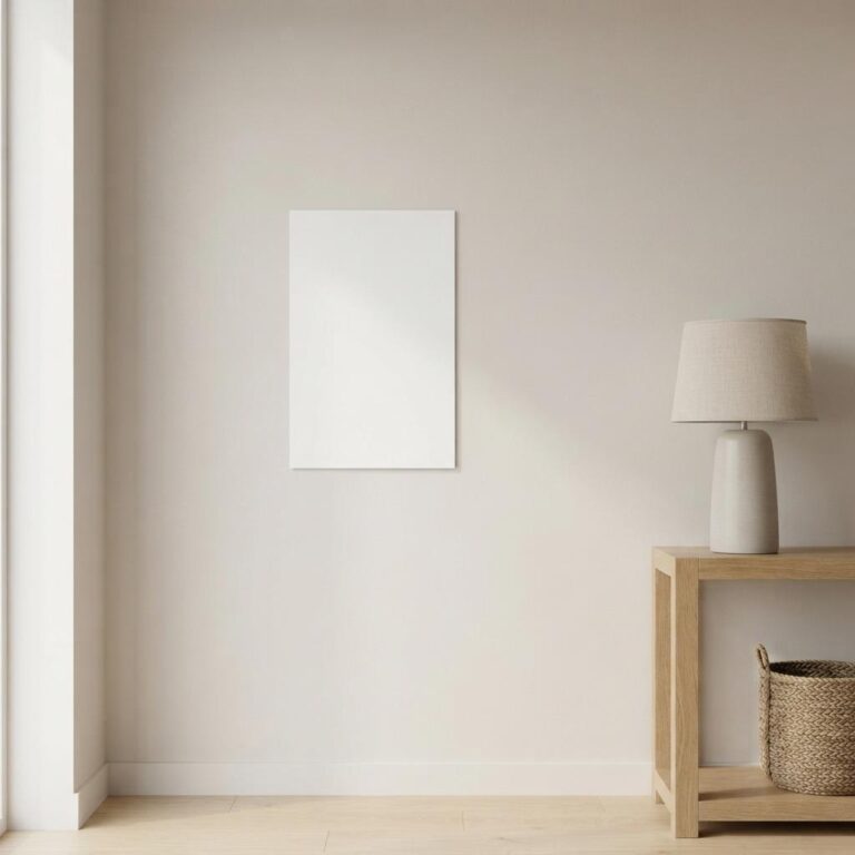 Minimalist Living Room Poster Mockup with Soft Natural Light