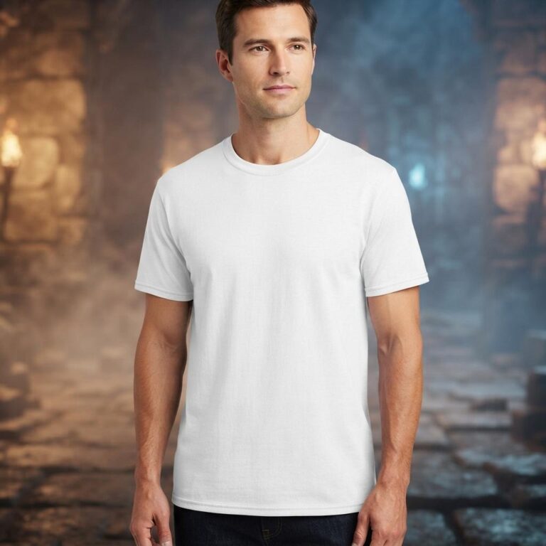 Fantasy T-Shirt Mockup - Stone Dungeon Scene