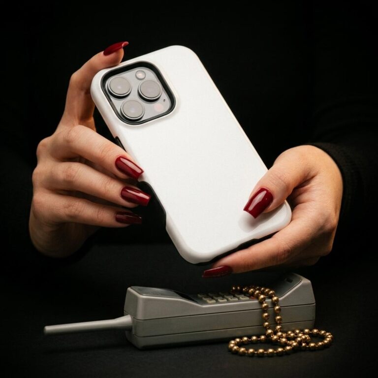 iPhone 16 Pro Tough Case Mockup with Dark Studio Power-Glam Styling