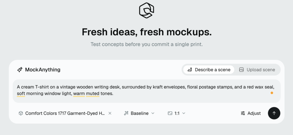 Create your mockup in Pen Pals aesthetic using MockAnything AI