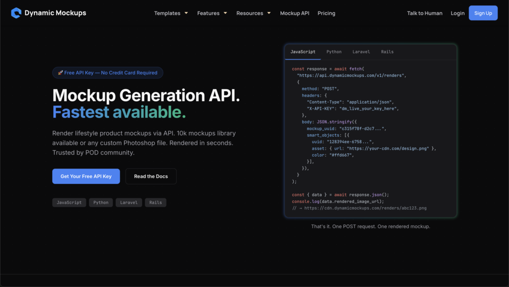 Mockup generator api page preview