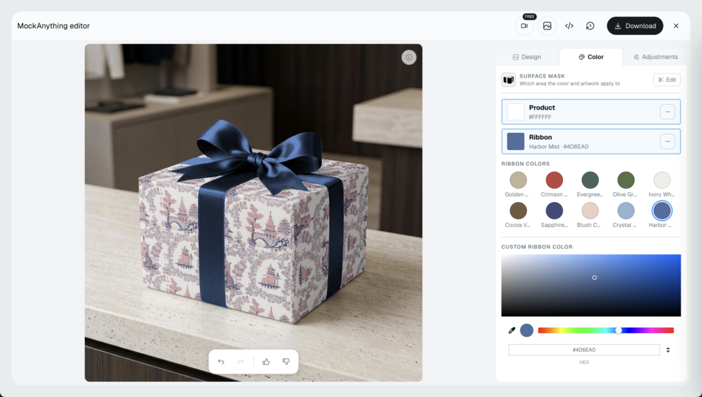 A wrapped gift box with ribbon example