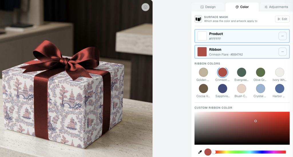 Change the ribbon color in real time and see the results