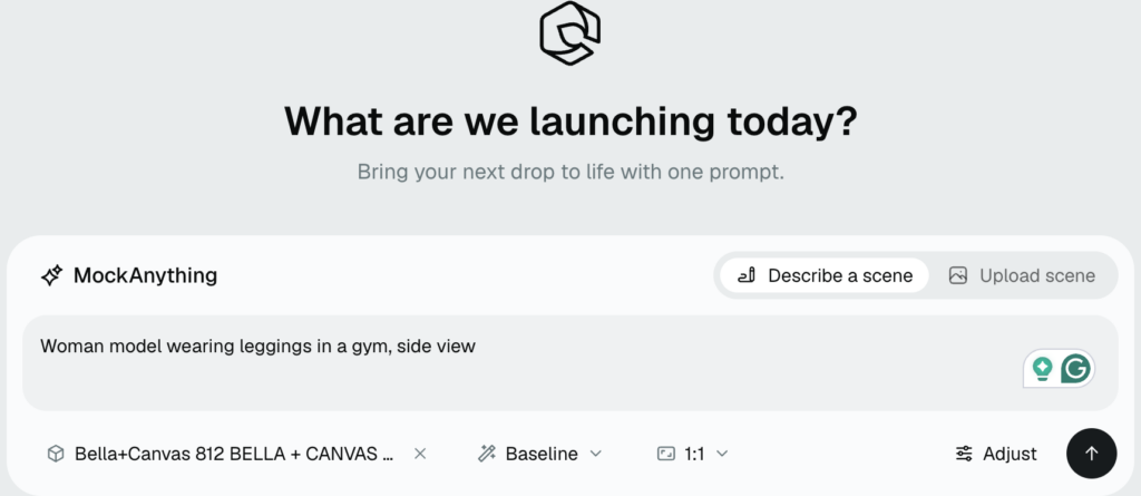Create your Bella Canvas leggings mockup using MockAnything AI