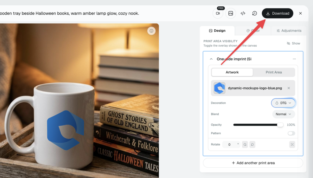 Export the mockup once you are happy with it
