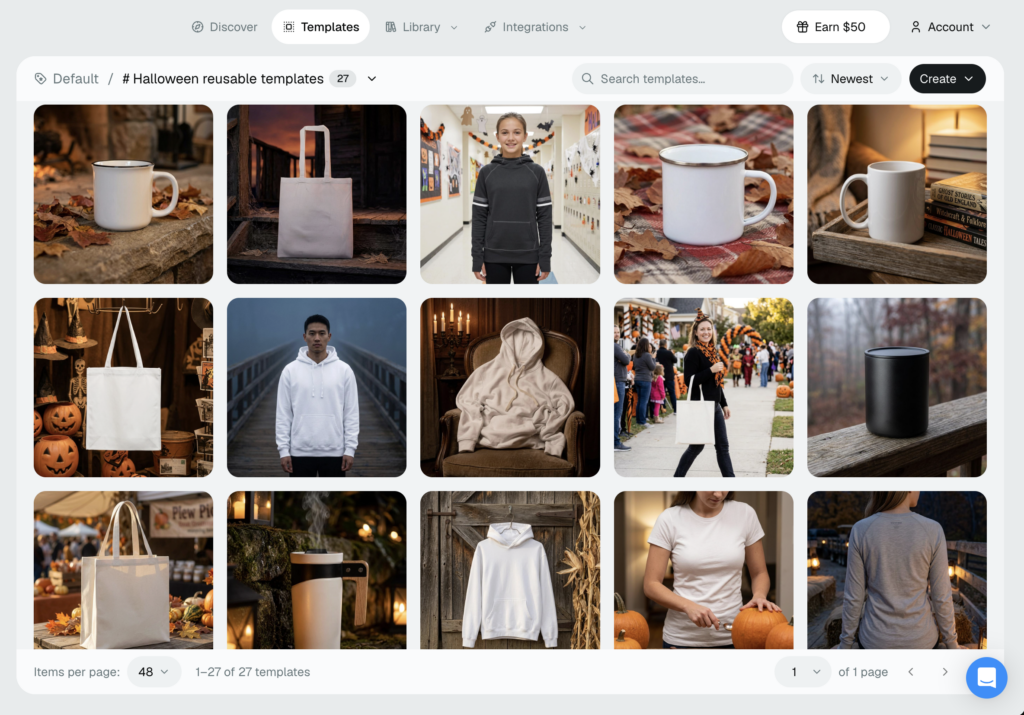 Halloween reusable mockup collection in Dynamic Mockups