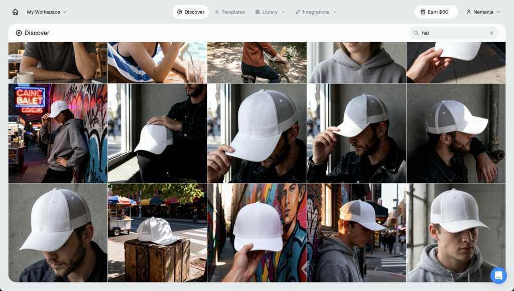 Hat mockup templates available in Dynamic Mockups