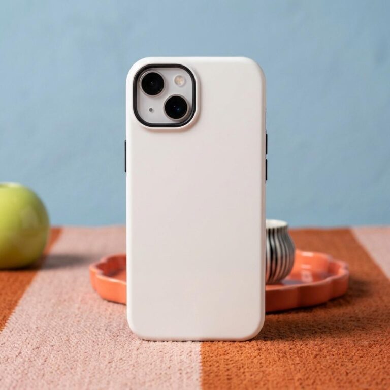 iPhone 13 Tough Case Mockup in a Colorful Editorial Scene