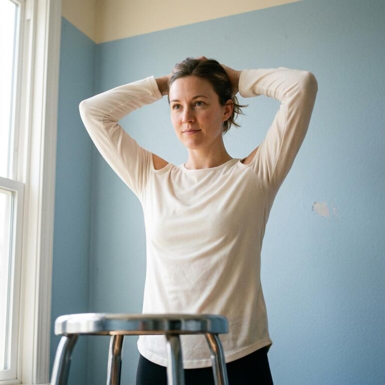 Women’s Cold Shoulder Long Sleeve Tee Mockup in Powder-Blue Light